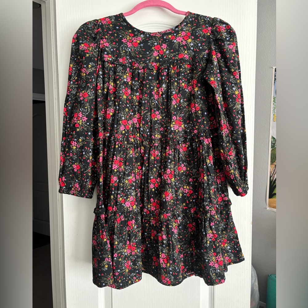 Cat & Jack Pink and Black Floral Dress